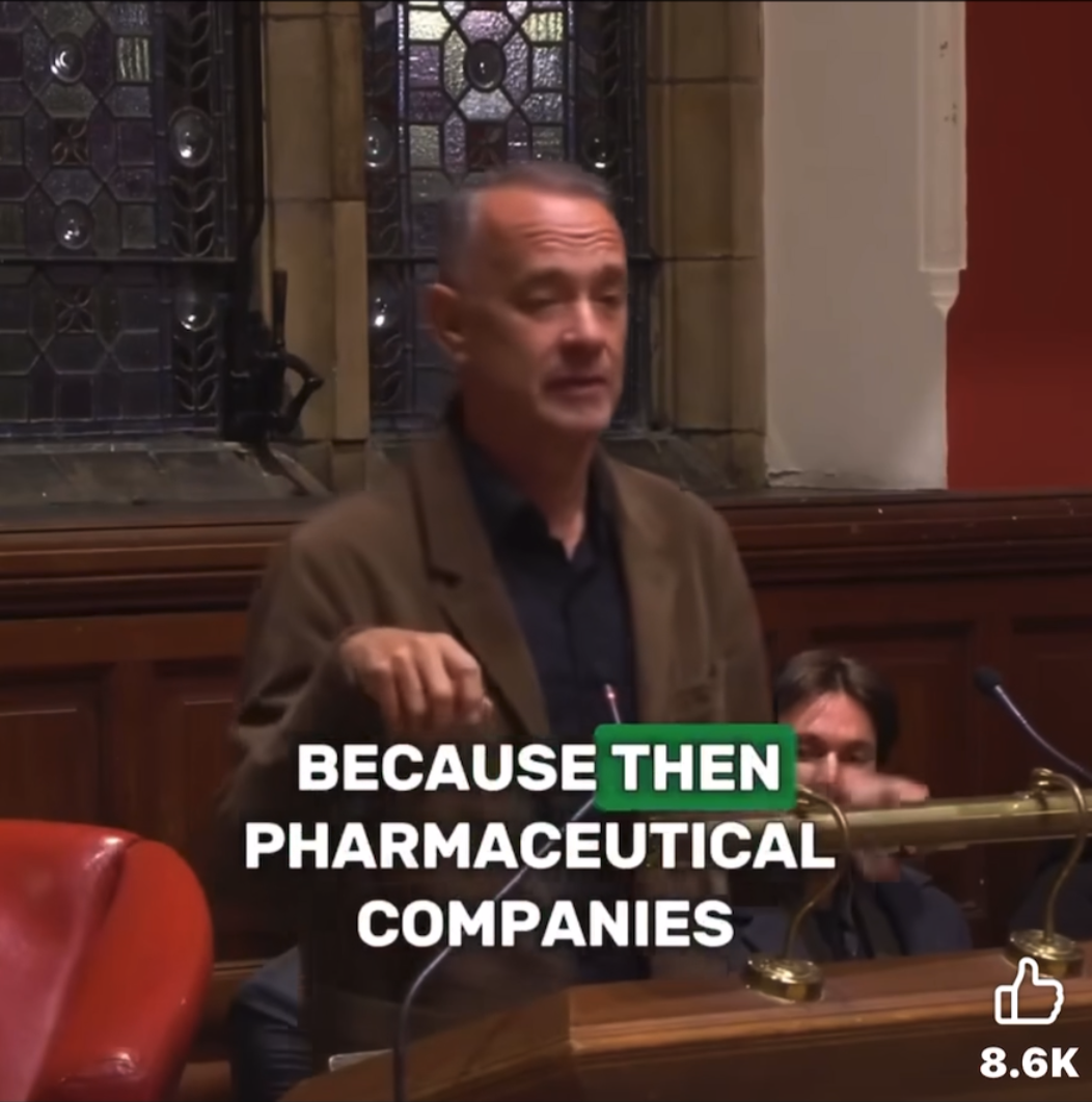 A phony Tom Hanks in a video promoting a diabetes supplement.
