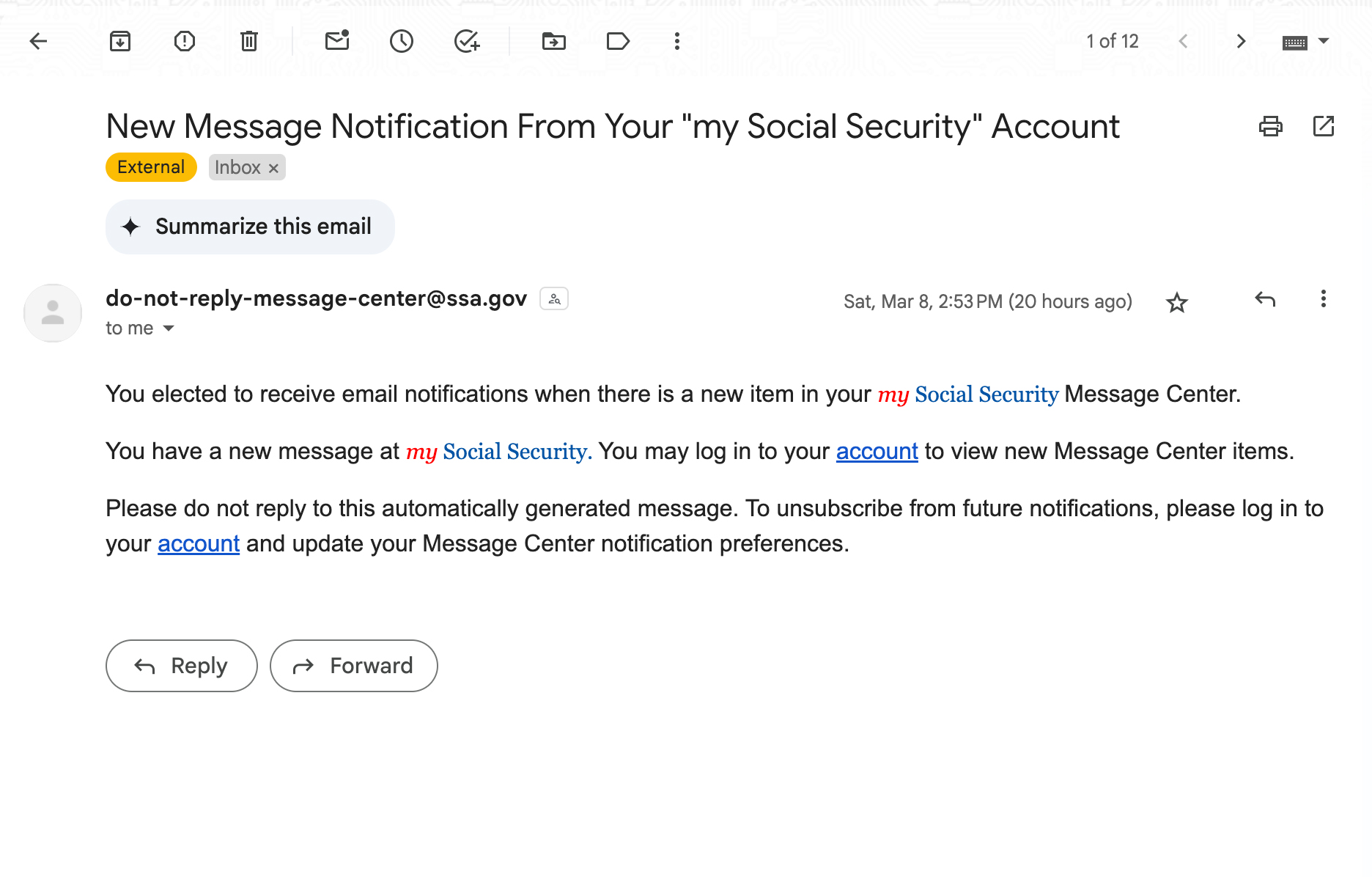 Social Security phish left