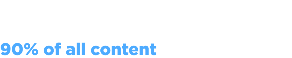AI header 90% of all content